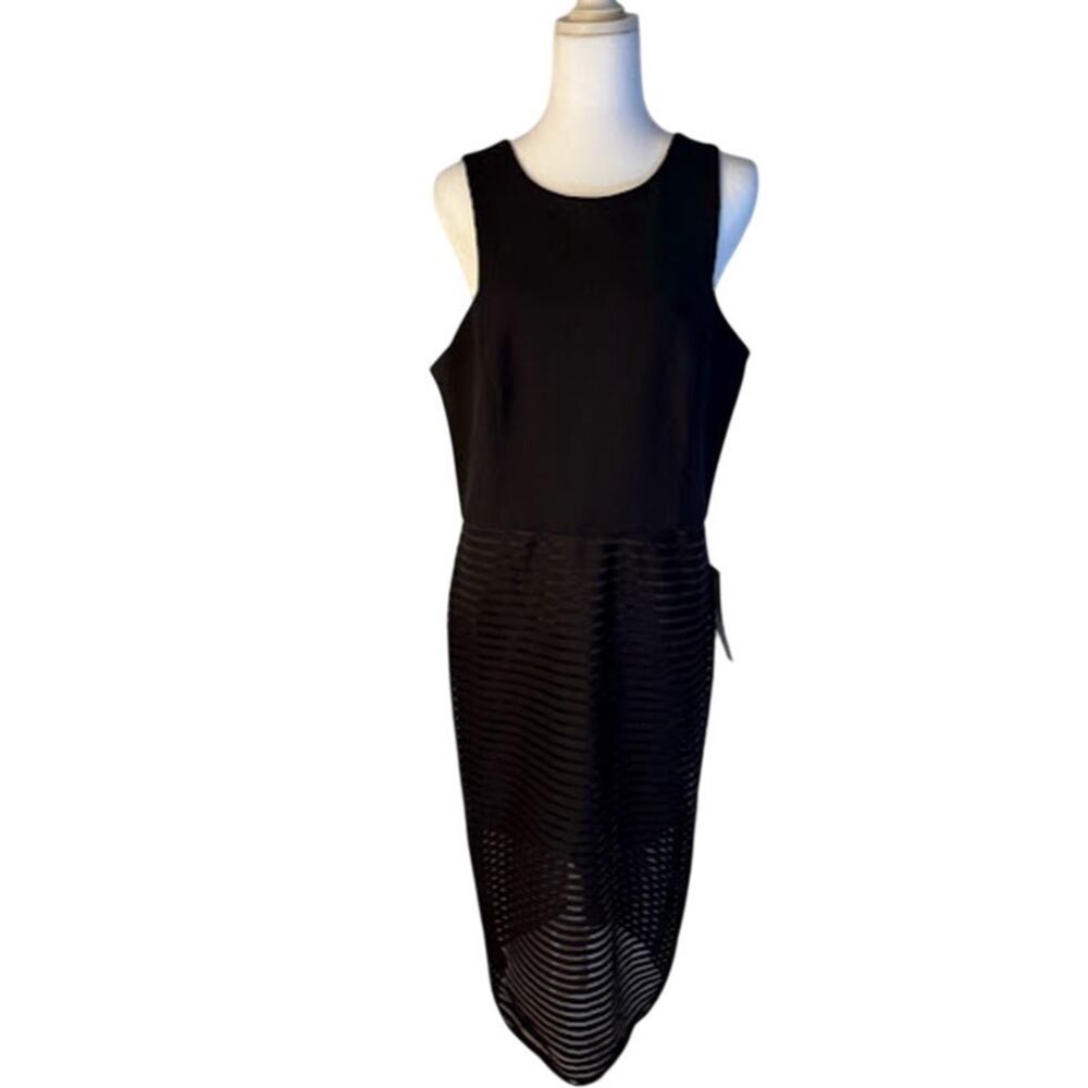 Adrianna Women's Shadow Stripe Sleeve Black 14